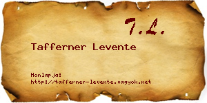 Tafferner Levente névjegykártya